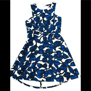 Banana Republic blue leaf print pocket dress 12